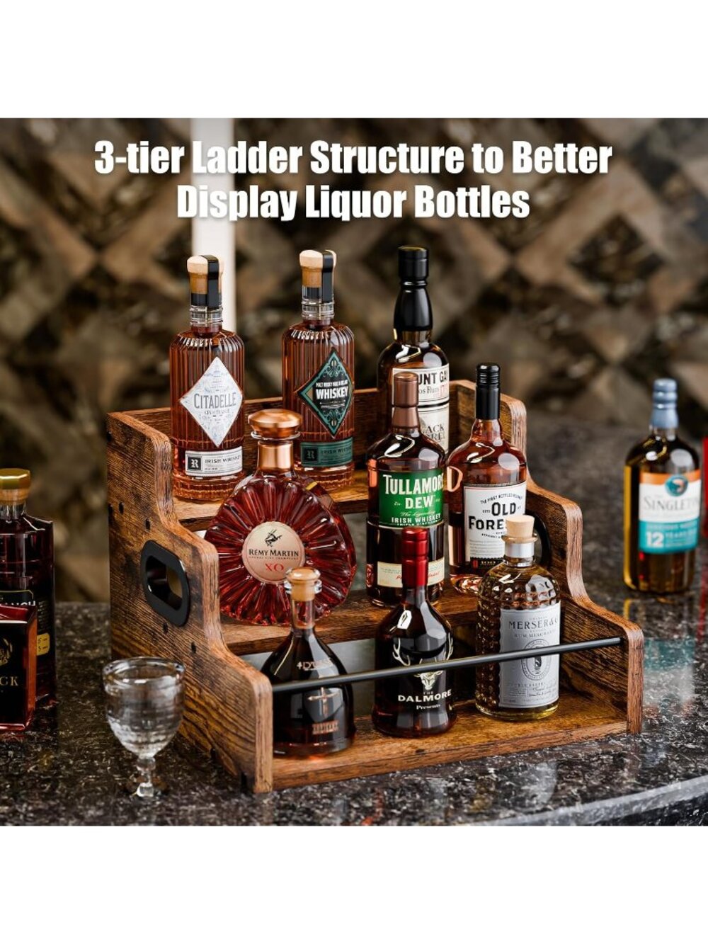 New Liquor Bottle Display Shelf, Coffee Syrup Rack Organizer - Picture 5 of 6